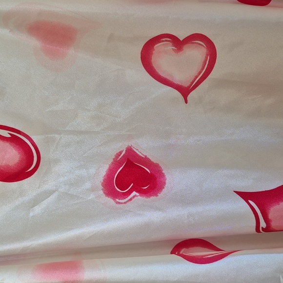 Heart Print Satin Slip Dress - Picture 4 of 5